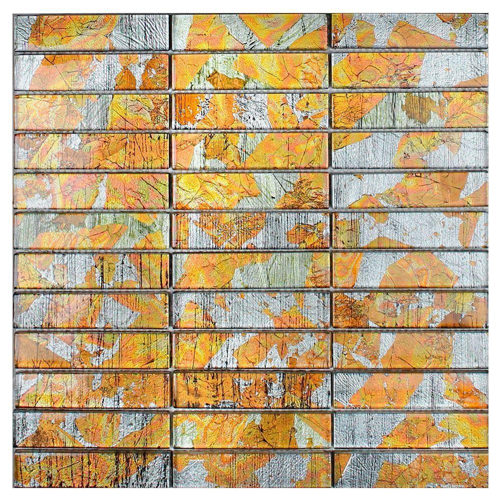 Pastilha De Vidro Evolution Orange 9,5x2,3 Placa 30x30cm - 1313121003 - 1