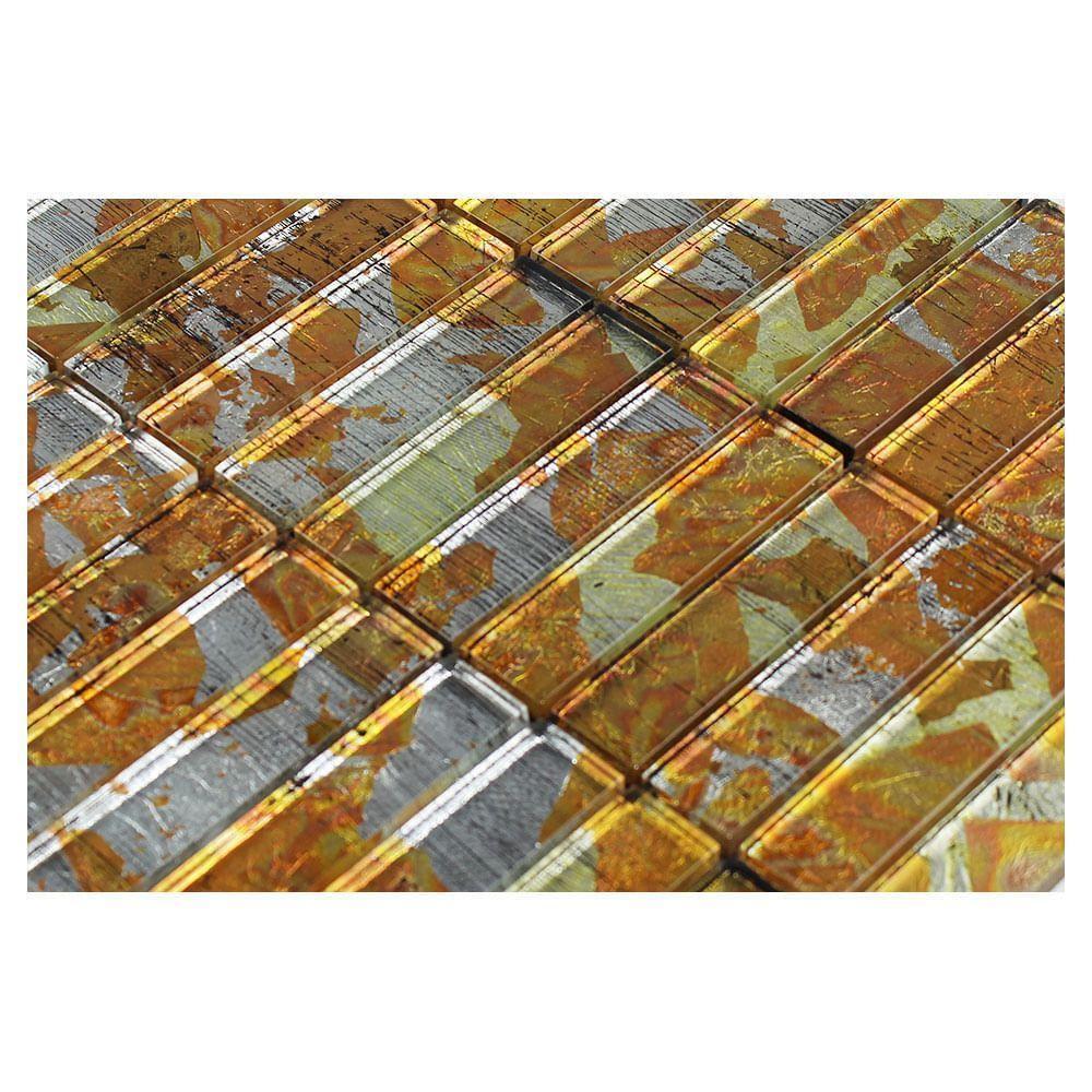 Pastilha De Vidro Evolution Orange 9,5x2,3 Placa 30x30cm - 1313121003 - 2