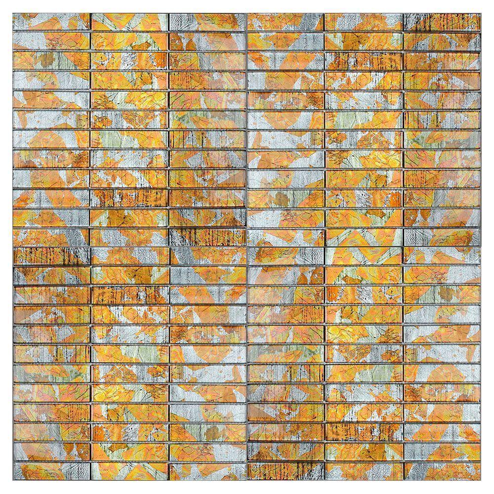 Pastilha De Vidro Evolution Orange 9,5x2,3 Placa 30x30cm - 1313121003 - 3