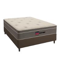 Cama Box Casal Sintético + Colchão Molas Ensacadas Sleepnight 138x188x67 Marrom - 1