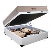 Cama Box Baú Casal Sintético + Colchão Molas Ensacadas Ortobom Airtech Springpocket 138x188x67 Branco - 3