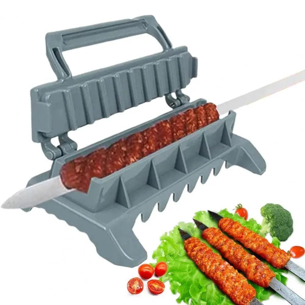 Maquina Espetinho Kafta Kebab Forma Guia Carnes Vegetais Prensa Grande Forma Profissional Churrasco Portatil - 2