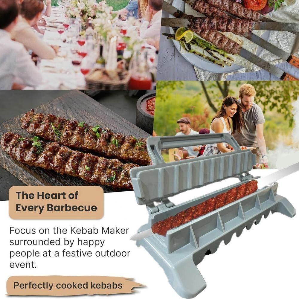 Maquina Espetinho Kafta Kebab Forma Guia Carnes Vegetais Prensa Grande Forma Profissional Churrasco Portatil - 7
