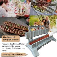 Maquina Espetinho Kafta Kebab Forma Guia Carnes Vegetais Prensa Grande Forma Profissional Churrasco Portatil - 7