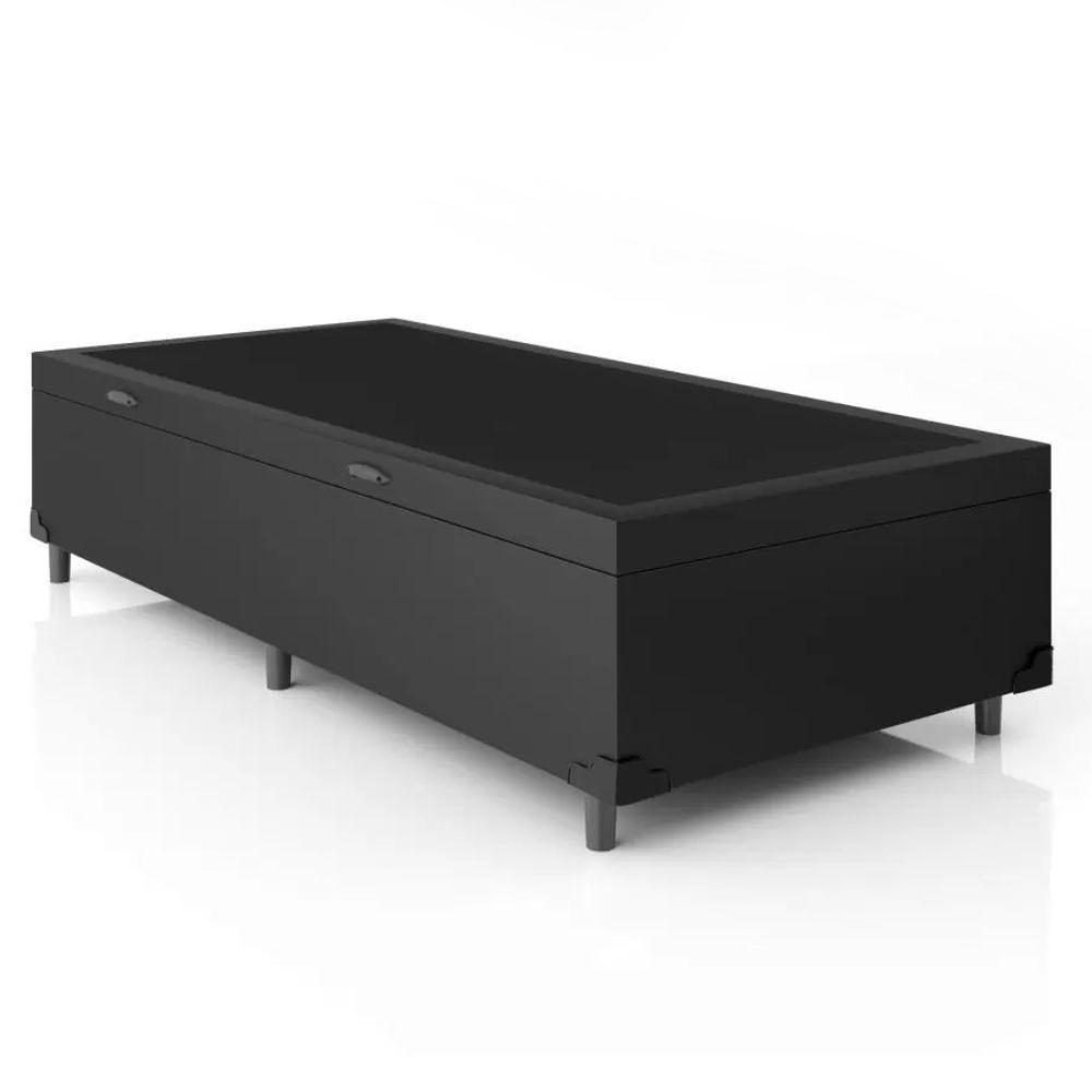 Cama Box Baú Solteiro Whc Sintético Preto 88x188x42 - 3
