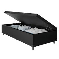 Cama Box Baú Solteiro Whc Sintético Preto 88x188x42 - 2