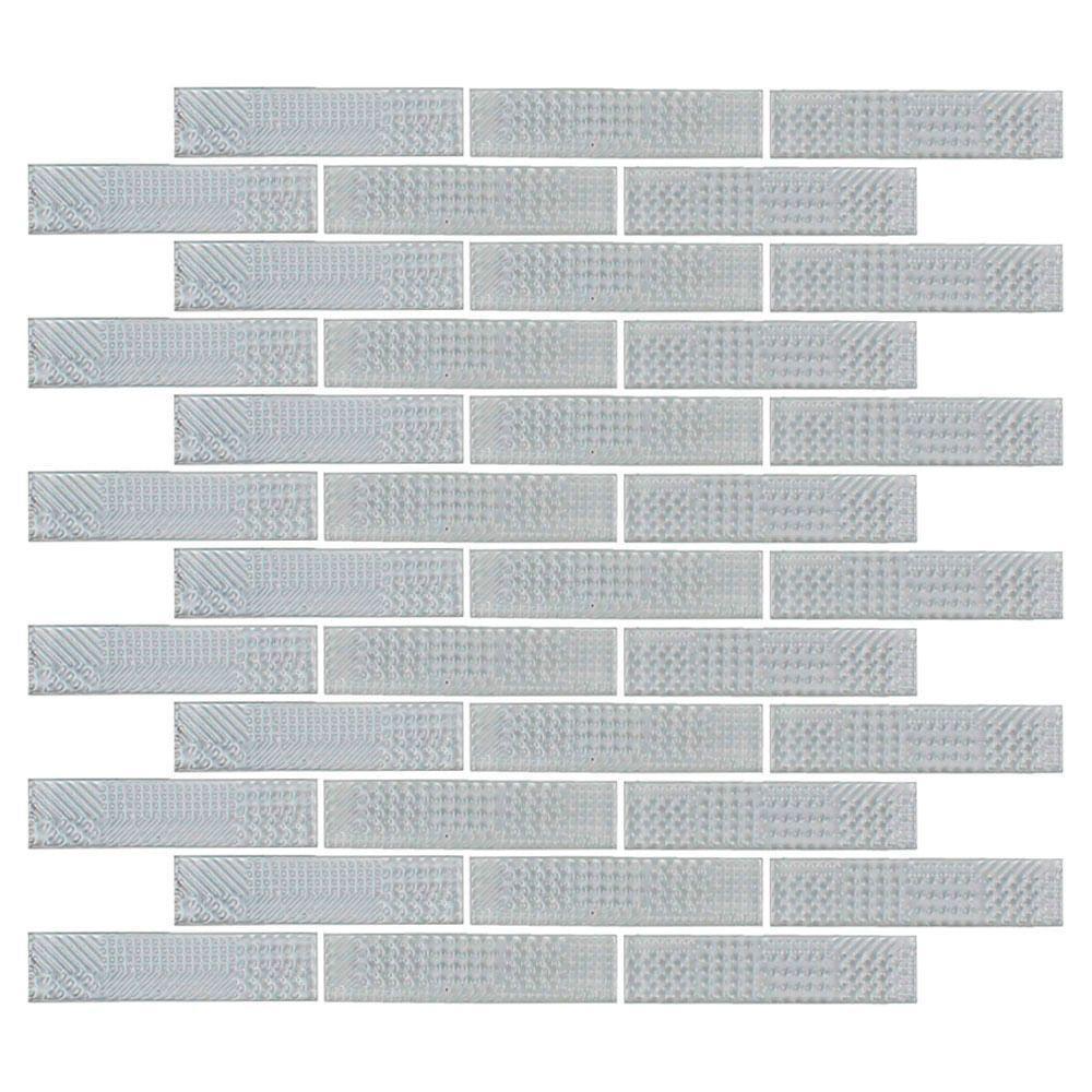 Mosaico De Vidro Touch Glass White 9,5x2 Placa 30x30cm - 1313125001 - 1