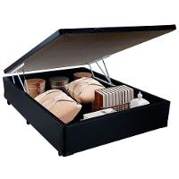 Cama Box Baú Casal Whc Sintético Preto 138x188x42