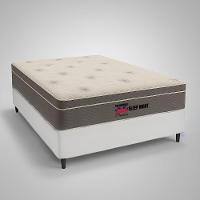Cama Box Casal Sintético + Colchão Molas Ensacadas Sleepnight 138x188x67 Branco - 5
