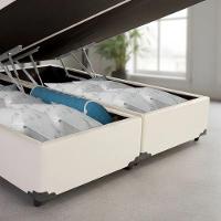 Cama Box Baú King Bipartido Whc Sintético Branco 193x203x42