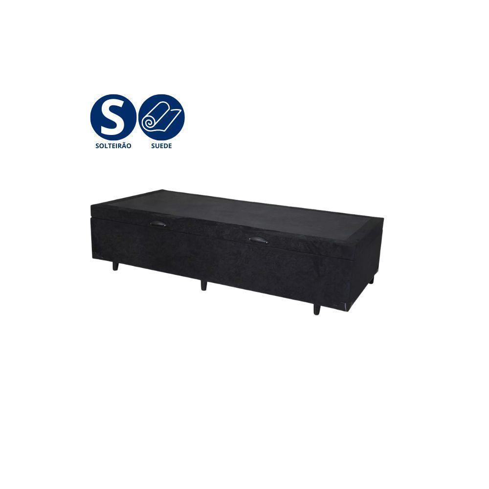 Cama Box Baú Solteirão Whc Suede Preto 96x203x42 - 5