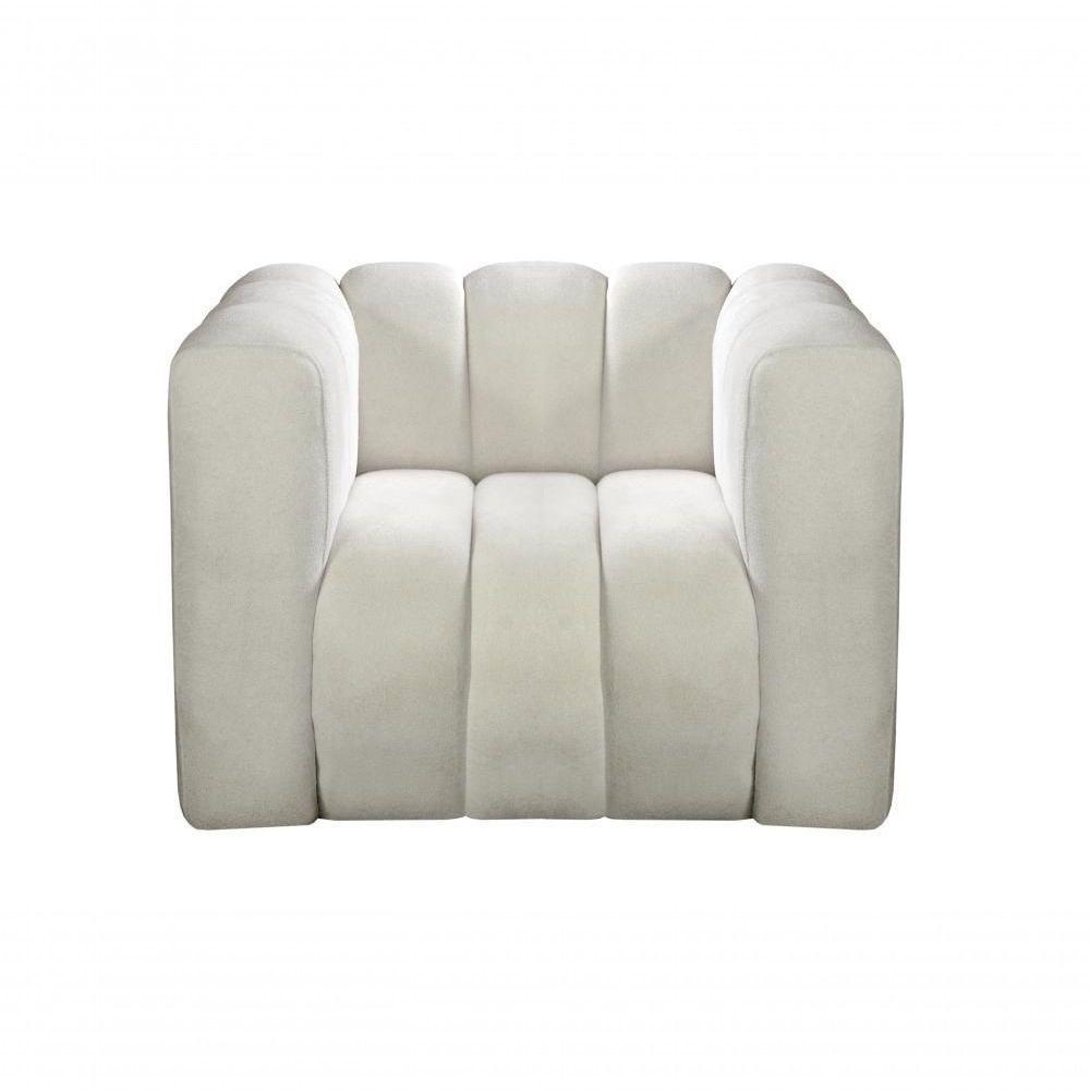 Poltrona Mona Decorativa Confortável Moderna Sala De Estar - Bouclê Bege 500 - 2