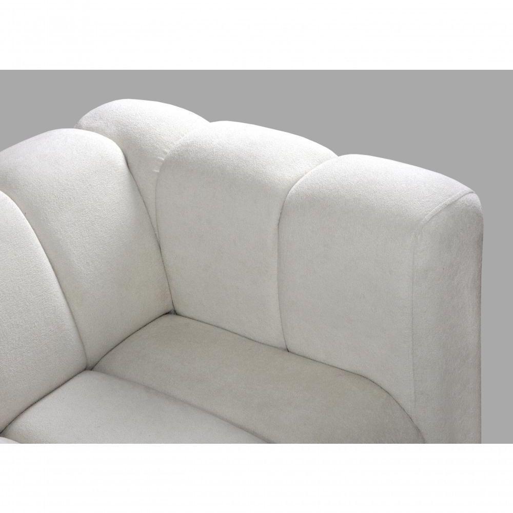 Poltrona Mona Decorativa Confortável Moderna Sala De Estar - Bouclê Bege 500 - 7