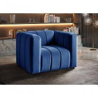 Poltrona Mona Decorativa Confortável Moderna Sala De Estar - Veludo Azul 210 - 3