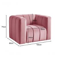 Poltrona Mona Decorativa Confortável Moderna Sala De Estar - Suede Rosa 280 - 2