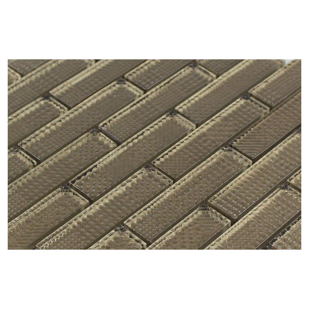 Mosaico De Vidro Touch Glass Bronze 9,5x2 Placa 30x30cm - 1313125003 - 2