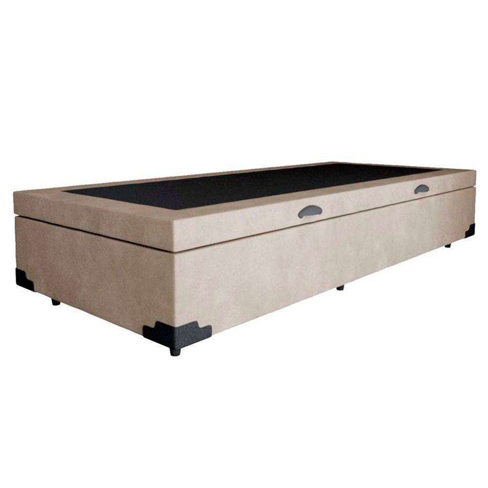 Cama Box Baú Solteiro Whc Suede Bege 88x188x42 - 2