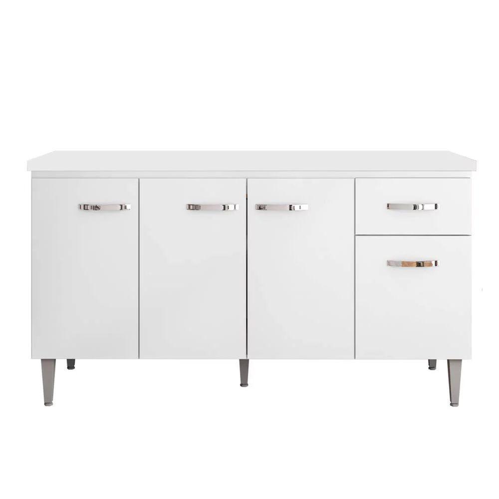 Balcão Cozinha Gabriela 3 Porta 150cm S-t Ajl Branco - 1