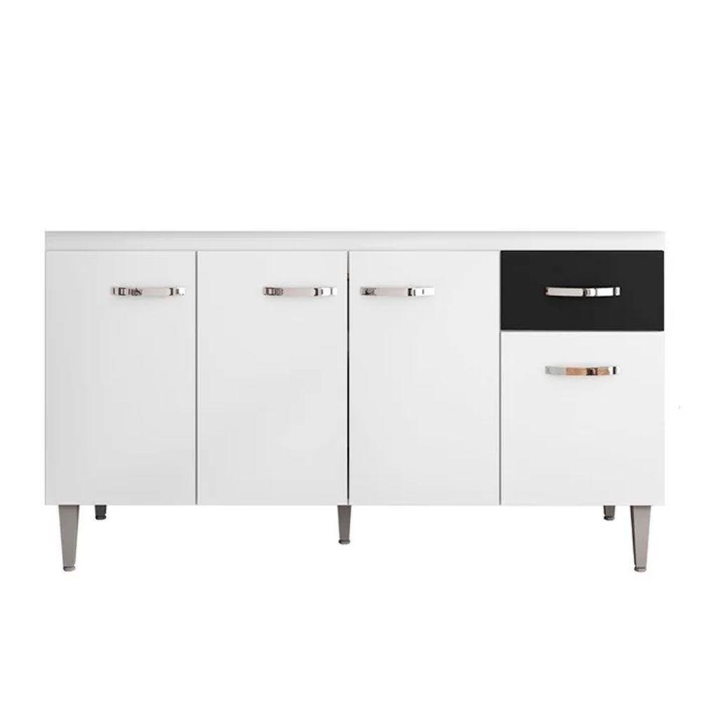 Balcão Cozinha Gabriela 3 Porta 150cm S-t Ajl Branco Flex - 1