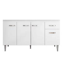 Balcão Cozinha Gabriela 3 Porta 150cm S-t Ajl Branco Flex