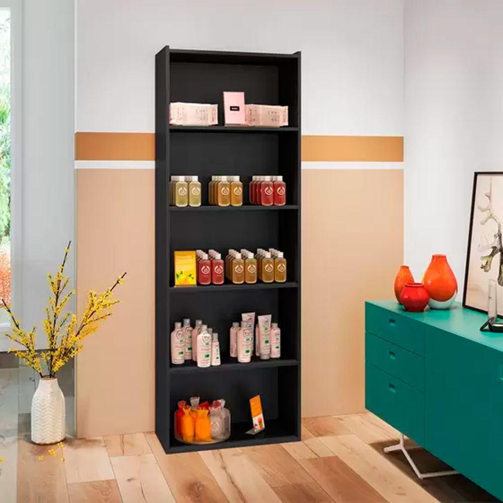 Livreiro 4 Prateleiras Luiza 1653 Ajl Móveis Preto - 4