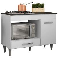 Balcão Cooktop Mdp 100cm Carla 1 Porta Ajl Móveis - 1