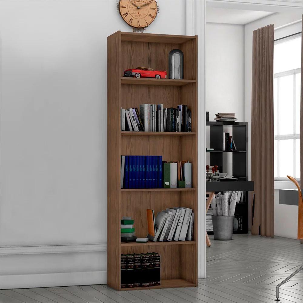 Livreiro 4 Prateleiras Luiza 1653 Ajl Móveis Castanho - 3