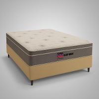 Cama Box Casal Sintético + Colchão Molas Ensacadas Sleepnight 138x188x67 Bege - 5
