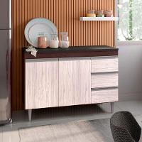 Balcão Gabinete Cozinha Andreia 100cm 2 Porta S-t Ajl Móveis Castanho Avelã - 2