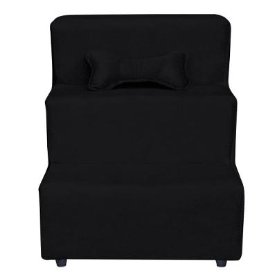 Escadinha Pet 3 Degraus Cachorro E Gato Veludo Preto