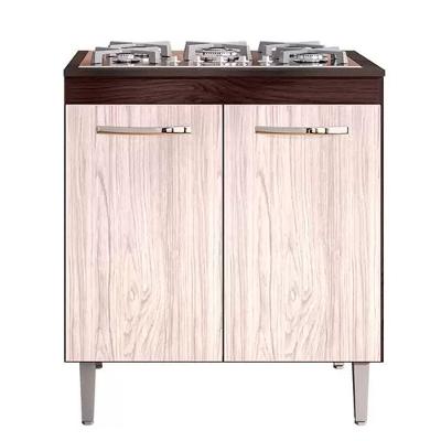Balcão Cooktop 80cm Andréia 1 Porta Ajl Móveis Castanho Avelã