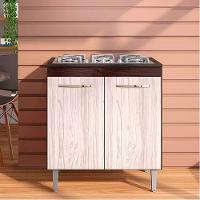 Balcão Cooktop 80cm Andréia 1 Porta Ajl Móveis Castanho Avelã - 3