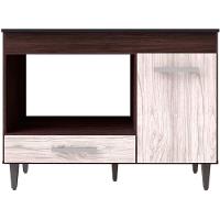 Balcão Cooktop Mdp 100cm Carla 1 Porta Ajl Móveis Castanho Avelã - 1