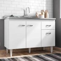 Balcão Cozinha Gabriela 3 Porta 120cm S-t Ajl Branco Flex - 2