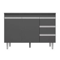 Balcão Gabinete Cozinha Andreia 120cm 2 Porta Ajl Móveis S-t Cinza - 1