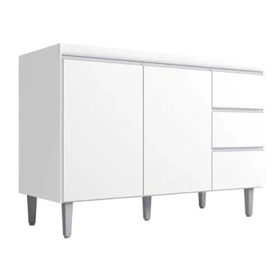 Balcão Gabinete Cozinha Andreia 120cm 2 Porta Ajl Móveis S-t Branco