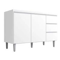 Balcão Gabinete Cozinha Andreia 120cm 2 Porta Ajl Móveis S-t Branco - 1