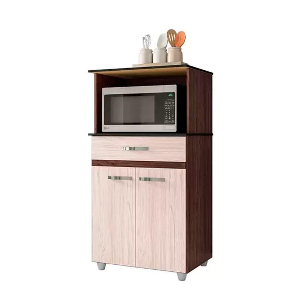 Balcão Gabinite De Microondas 2 Portas Ajl Móveis Castanho Avelã - 1