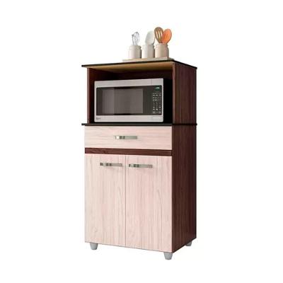 Balcão Gabinite De Microondas 2 Portas Ajl Móveis Castanho Avelã