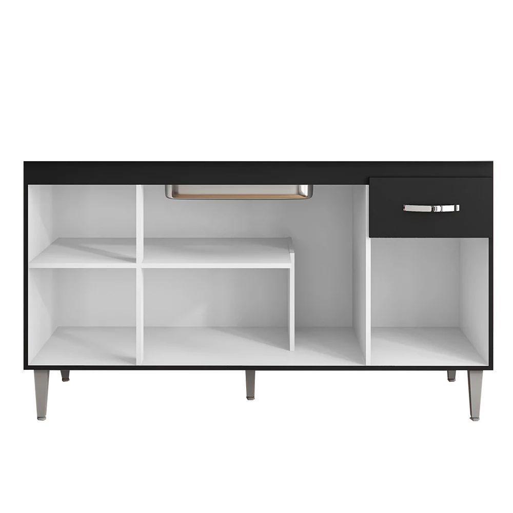 Balcão Cozinha Gabriela 3 Porta 150cm S-t Ajl Cinza - 2