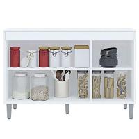 Balcão Gabinete Cozinha 120cm Manu 3 Portas Sem Tampo Ajl Branco - 3