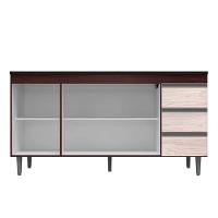 Balcão Gabinete Cozinha Andreia 3 Portas 150cm S-t Ajl Castanho Avelã - 2