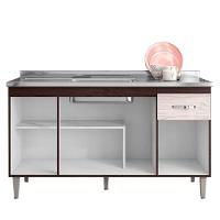 Balcão Cozinha Gabriela 3 Porta 150cm S-t Ajl Castanho Avelã - 2