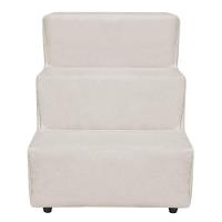 Escadinha Pet 3 Degraus Cachorro E Gato Veludo Bege