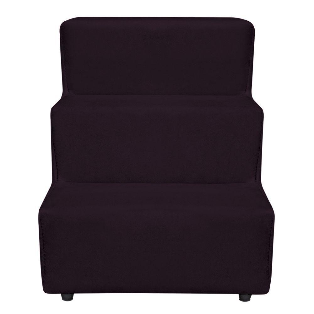 Escadinha Pet 3 Degraus Cachorro E Gato Veludo Roxo - 4