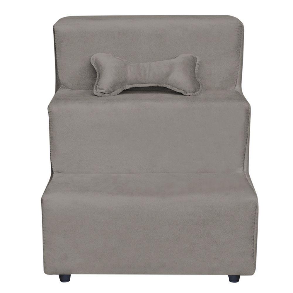 Escadinha Pet 3 Degraus Cachorro E Gato Veludo Cappuccino - 1