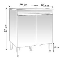 Balcão Cooktop 80cm Andréia 1 Porta Ajl Móveis - 4