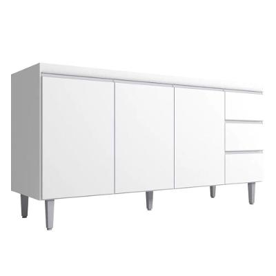 Balcão Gabinete 160cm Cozinha 3 Portas Andreia S-t Ajl Branco