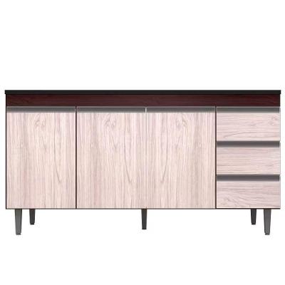 Balcão Gabinete 160cm Cozinha 3 Portas Andreia S-t Ajl Castanho Avelã