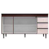 Balcão Gabinete 160cm Cozinha 3 Portas Andreia S-t Ajl Castanho Avelã - 2